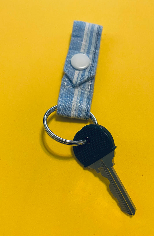 Blue Striped Key Ring