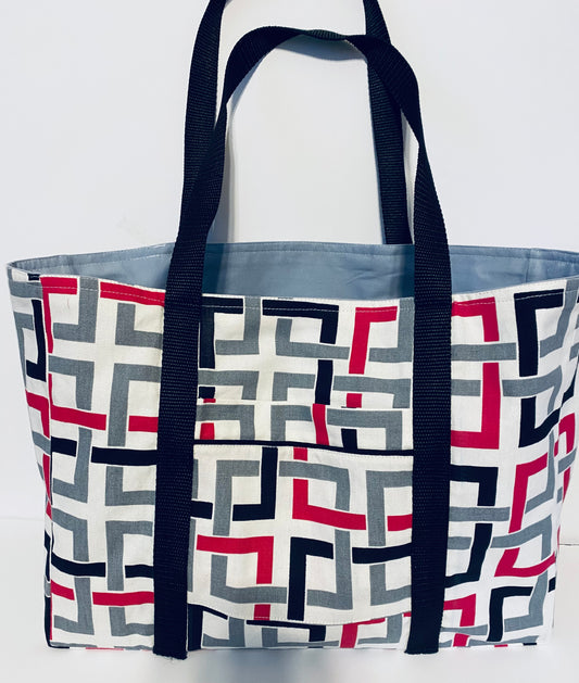 Geometric Print Tote Bag